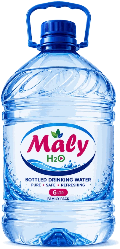 MALY Water 6 litre family pack bottle with handle